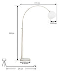 Alverton 79 3/4" White Chrome Arc Lamp