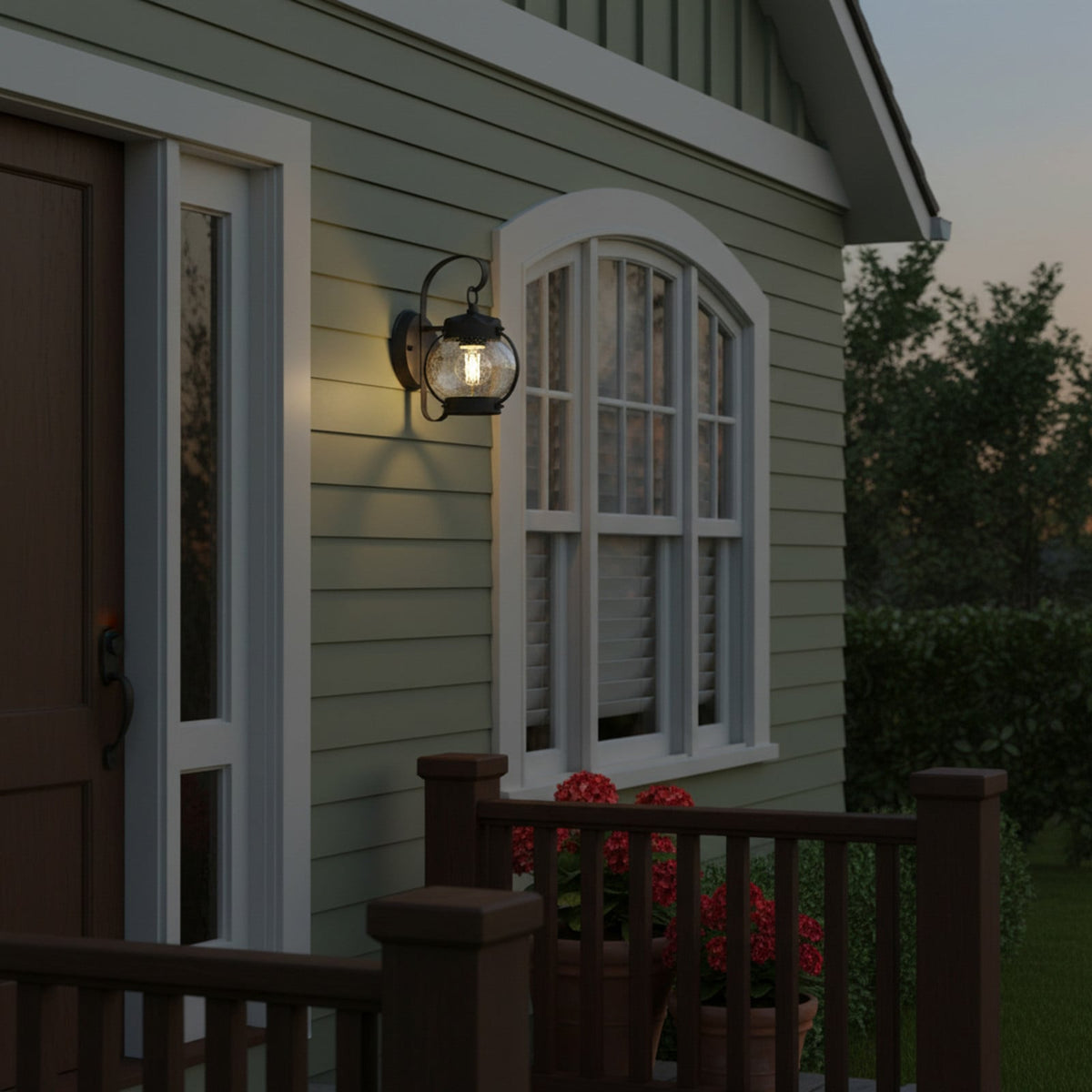 Lucande Gerlo outdoor wall light, rust brown, 10 in, metal