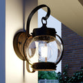 Lucande Gerlo outdoor wall light, rust brown, 10 in, metal