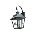Lucande Mertollio outdoor wall light, 18.5 in, black, glass
