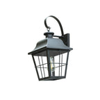 Lucande Mertollio outdoor wall light, 18.5 in, black, glass