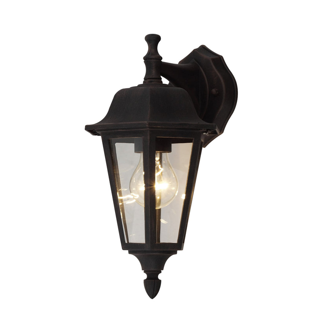 Lucande Lamina outdoor wall light, bottom-mounted socket, glass lantern