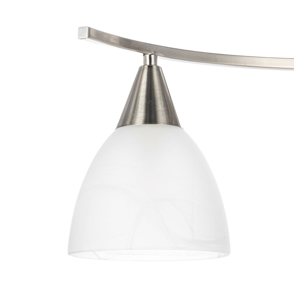Lucande Della ceiling light, nickel, 19.6 in, 3-bulb, glass