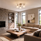 Della 19 3/4" Nickel Glass Ceiling Light