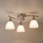 Della 19 3/4" Nickel Glass Ceiling Light