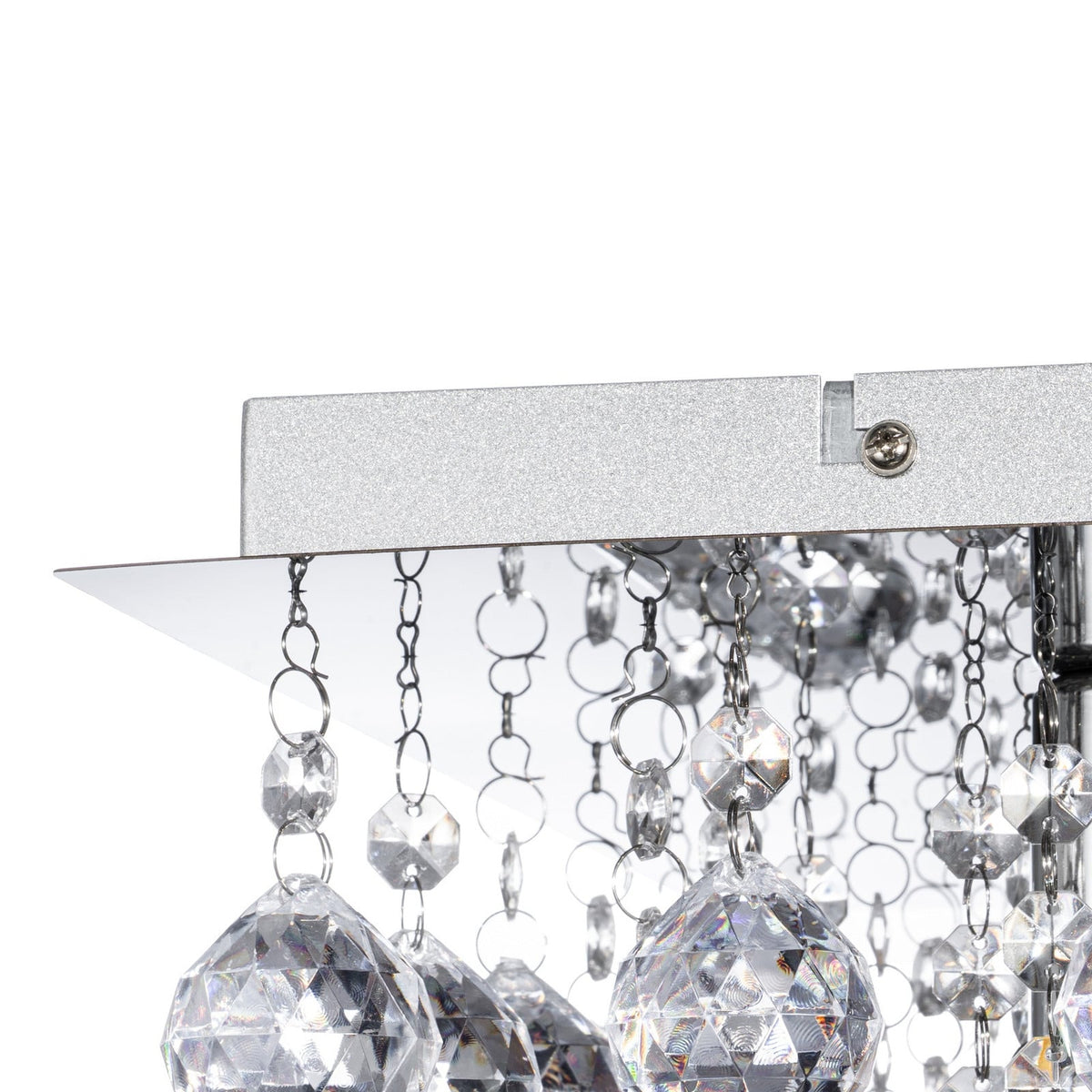 Lucande Annica ceiling light, angular, chrome, 16.5 in, metal