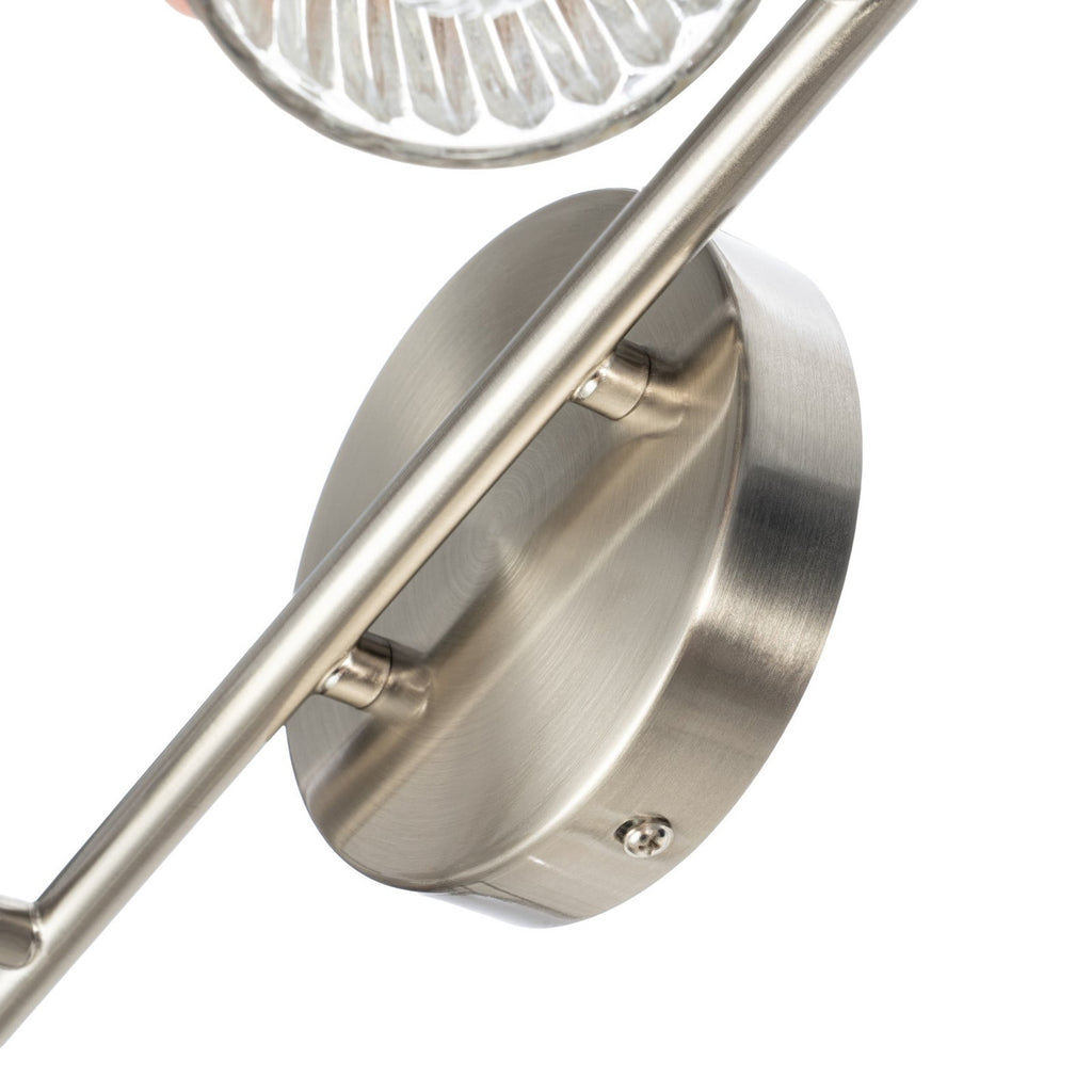 Lucande Kara bathroom wall light, 12 in, 2-bulb, glass, metal