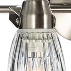Lucande Kara bathroom wall light, 12 in, 2-bulb, glass, metal