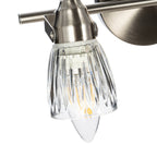 Lucande Kara bathroom wall light, 12 in, 2-bulb, glass, metal