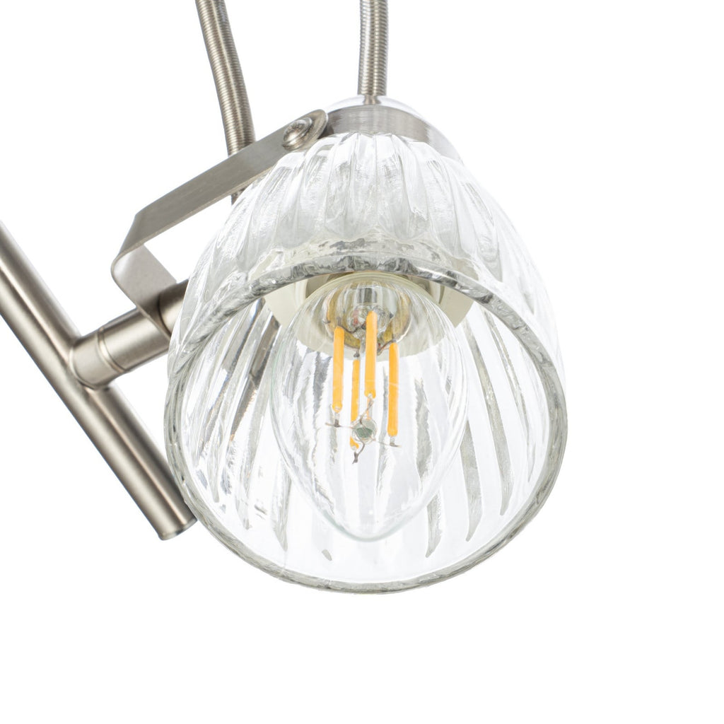 Lucande Kara bathroom wall light, 12 in, 2-bulb, glass, metal