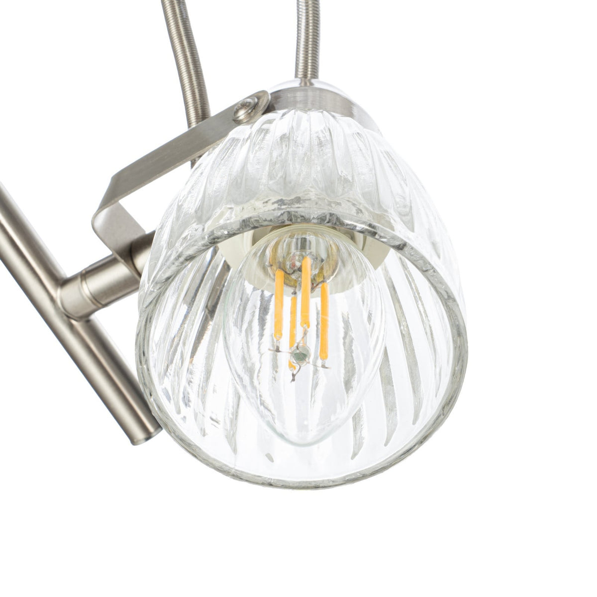 Lucande Kara bathroom wall light, 12 in, 2-bulb, glass, metal