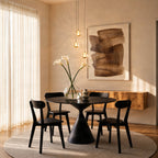 Lucande Hayley LED pendant light, Ø 9 inches, 3-bulb, gold, glass