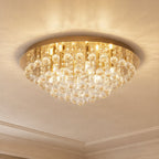 Lucande Gillion ceiling lamp, 8-bulb, gold crystal, Ø 21.6 inches