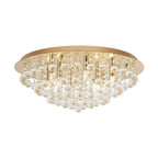 Lucande Gillion ceiling lamp, 8-bulb, gold crystal, Ø 21.6 inches