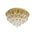 Lucande Gillion ceiling lamp, 4-bulb, gold, crystal, Ø13.8 inches