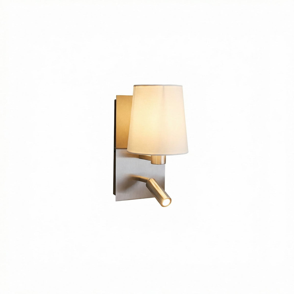 Lucande Aiden wall light, white/nickel, LED reading spotlight