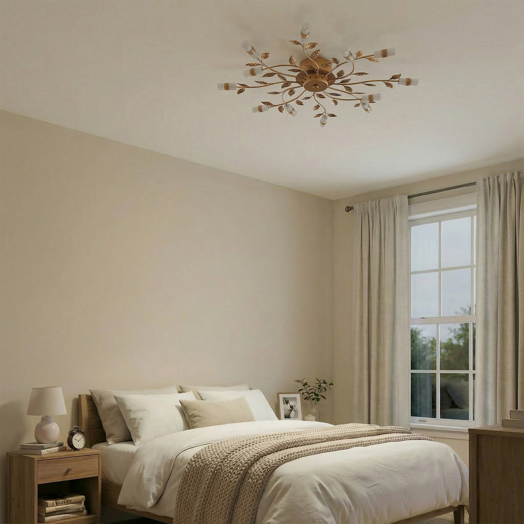 Lucande Bentas LED ceiling lamp, bronze, metal, Ø 31.5 inches