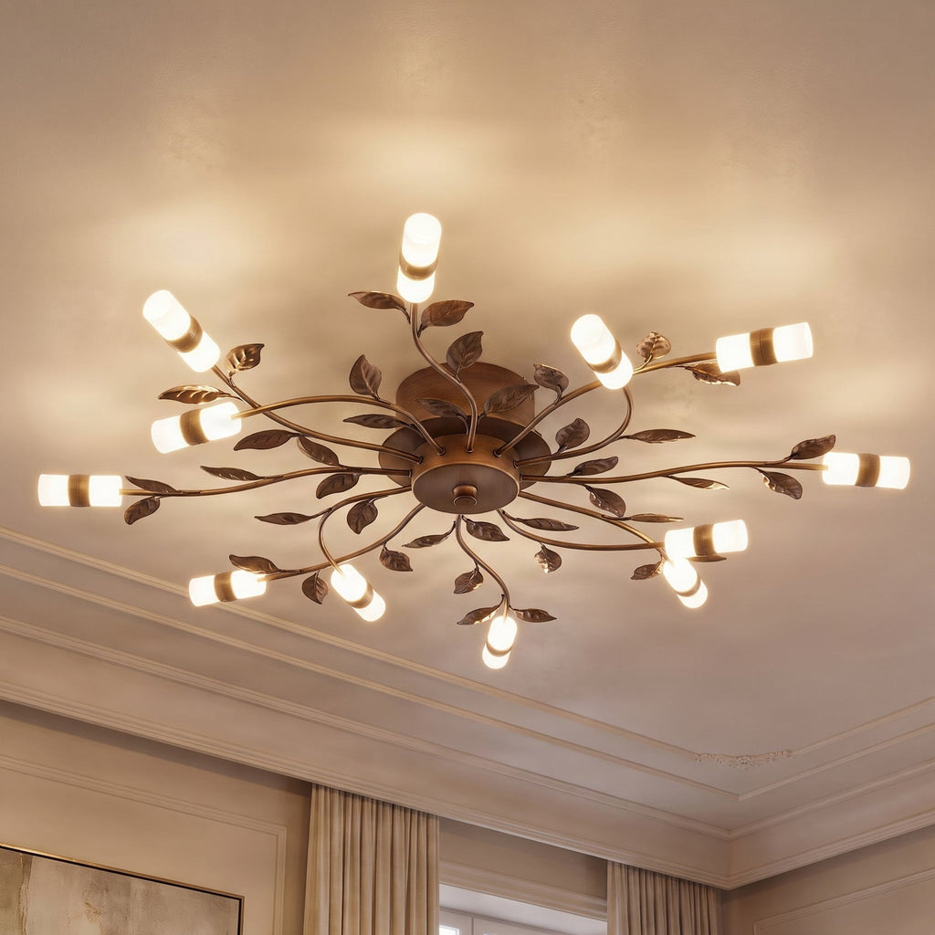 Lucande Bentas LED ceiling lamp, bronze, metal, Ø 31.5 inches