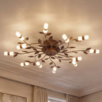 Lucande Bentas LED ceiling lamp, bronze, metal, Ø 31.5 inches