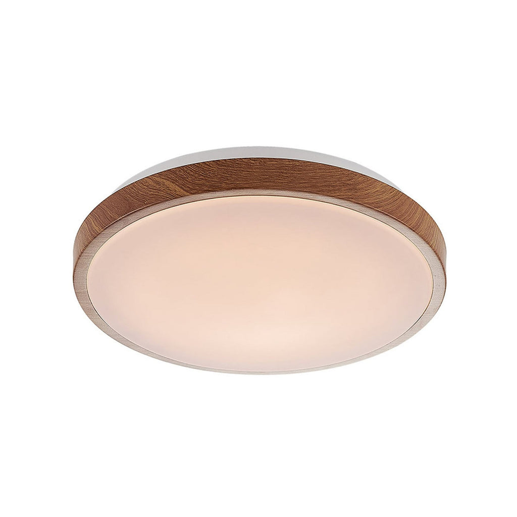 Lucande Mendosa LED ceiling light, wood, 11.8 inches