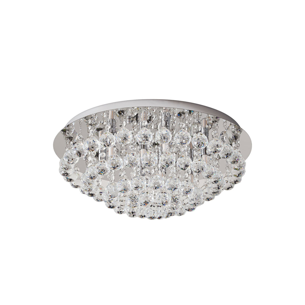 Lucande Antonino ceiling lamp, Ø 21.6 inches, 8-bulb, crystal