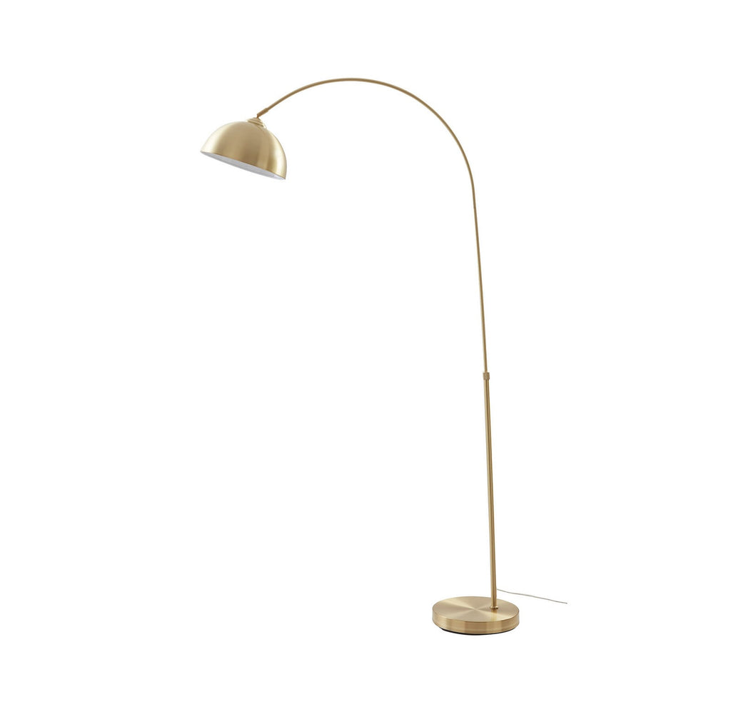Lucande Lennart floor lamp, brass, height-adjustable