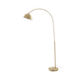 Lucande Lennart floor lamp, brass, height-adjustable