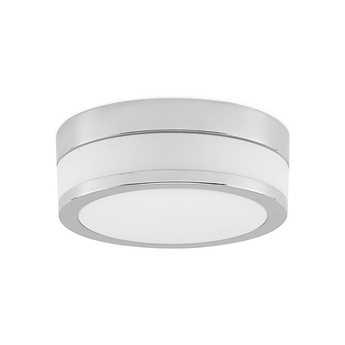 Lucande Flavi ceiling light, Ø 9 inches, chrome, glass, IP44
