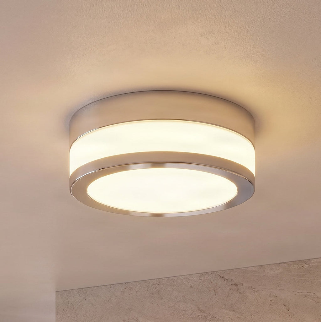 Flavi 9 1/4" Chrome and Glass Ceiling Light
