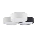 Lucande Janita LED ceiling light, 3-bulb, grey/black/white