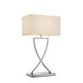 Lucande Evaine table lamp, chrome/white, metal, 25.2 inches