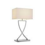 Lucande Evaine table lamp, chrome/white, metal, 25.2 inches