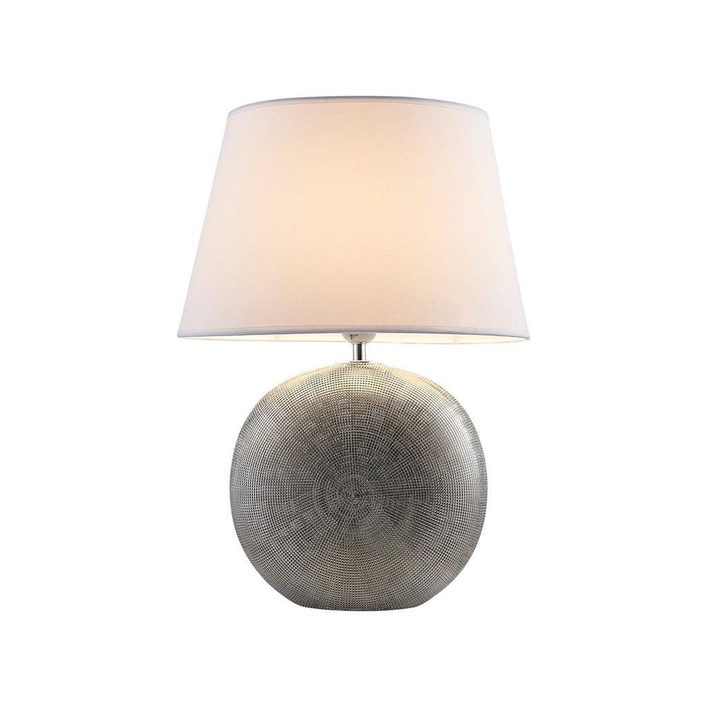 Lucande Florentino table lamp, 19.1 inches, ceramic/fabric