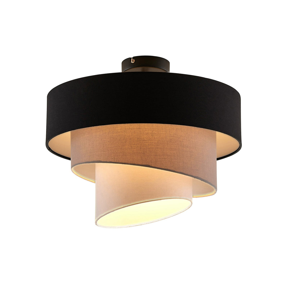 Lucande Coria ceiling light, black/grey/white, Ø 15.7 inches