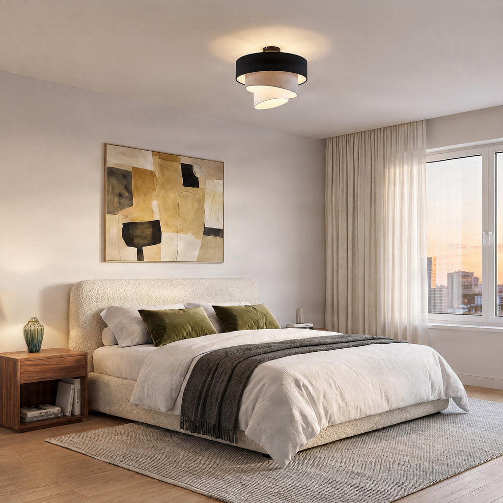 Coria 15 3/4" Black-Gray Ceiling Light