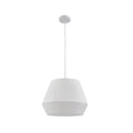 Lucande Vitore pendant light, 15.7 inches, fabric, white