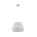 Lucande Vitore pendant light, 15.7 inches, fabric, white