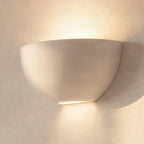 Lucande Pascali wall light, 5 in, white, plaster, can be painted