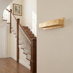 Lucande Emina wall light, gold, width 14 in, plaster