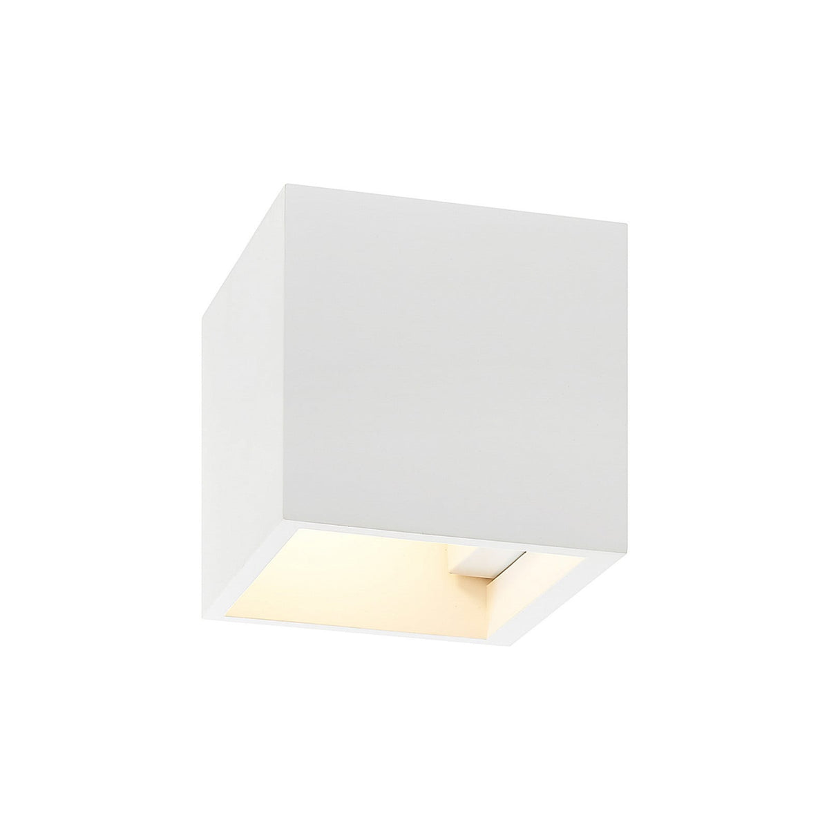 Lucande Kay wall light, white, plaster, 4.5 x 4.5 in
