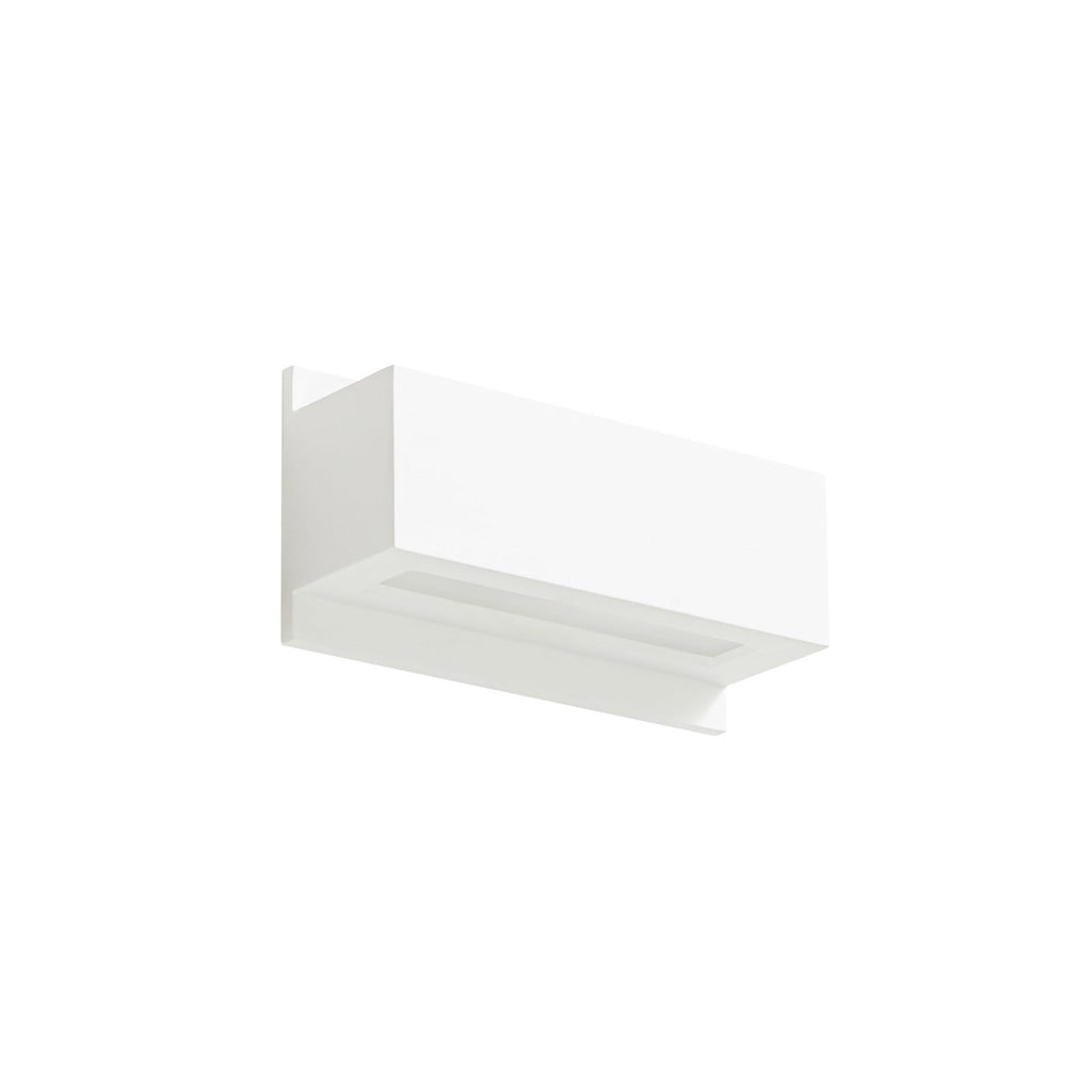 Lucande Tjada wall light, 8.6 in, white, plaster, can be painted
