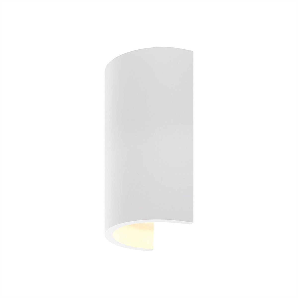 Lucande Colja wall light, round, height 7 in, plaster, white
