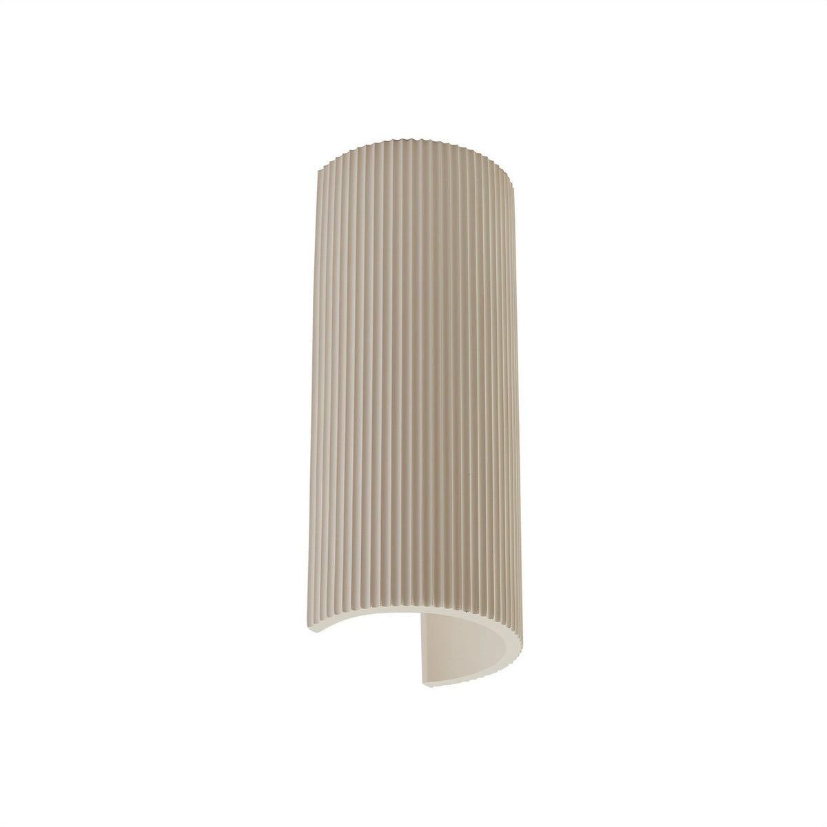 Lucande Colja wall light, round, height 12 in, plaster, beige
