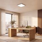 Lucande Livel LED panel, 3,000K, 15.75 in x 15.75 in, silver