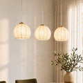 Scarlett 32" Brass Fabric Pendant Light