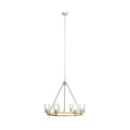 Lucande Noah pendant light, 6-bulb, silver, Ø 28.5 in, glass