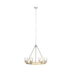 Lucande Noah pendant light, 6-bulb, silver, Ø 28.5 in, glass