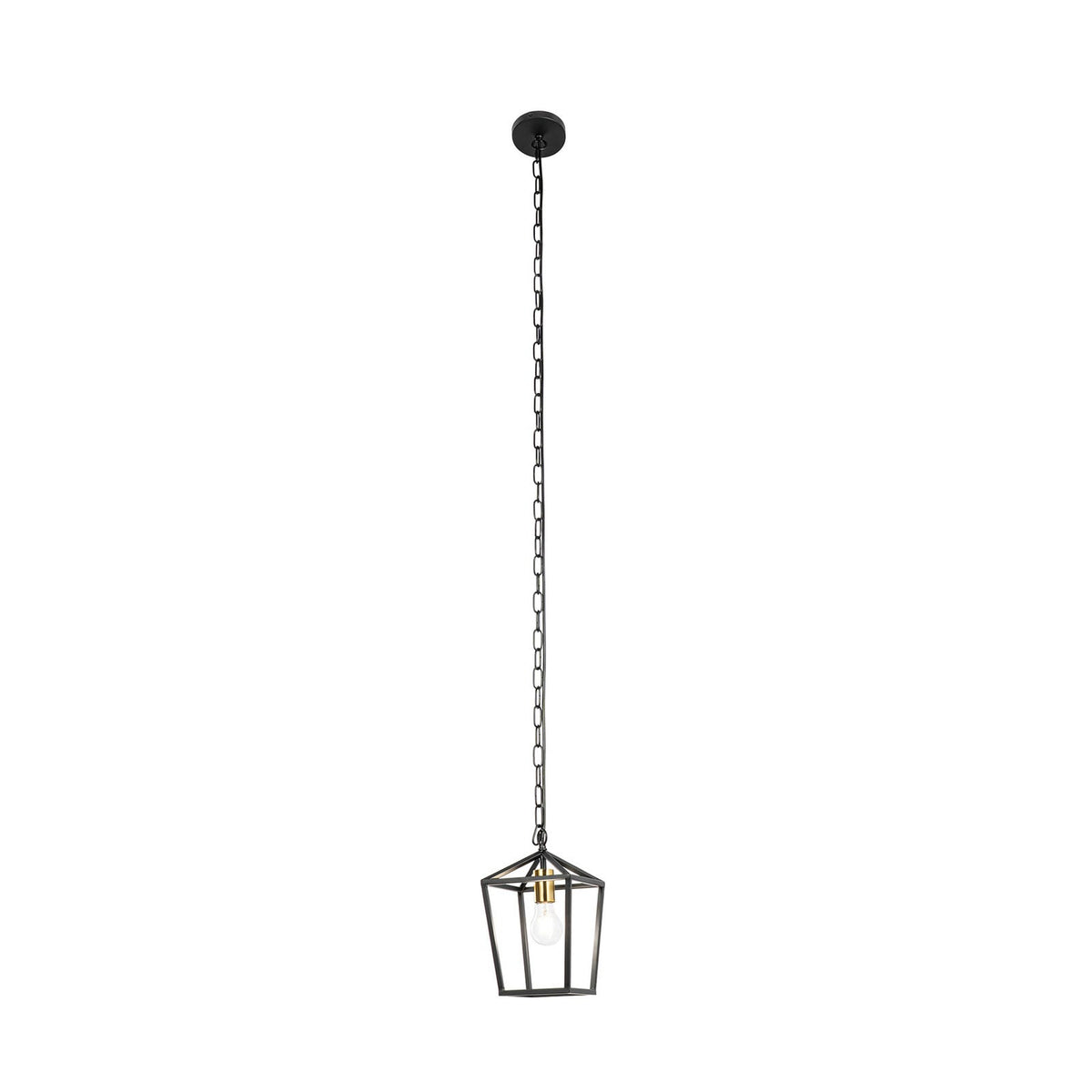 Lucande Henry pendant light, 1-bulb, black, metal