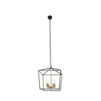 Lucande Henry pendant light, 4-bulb, black, metal