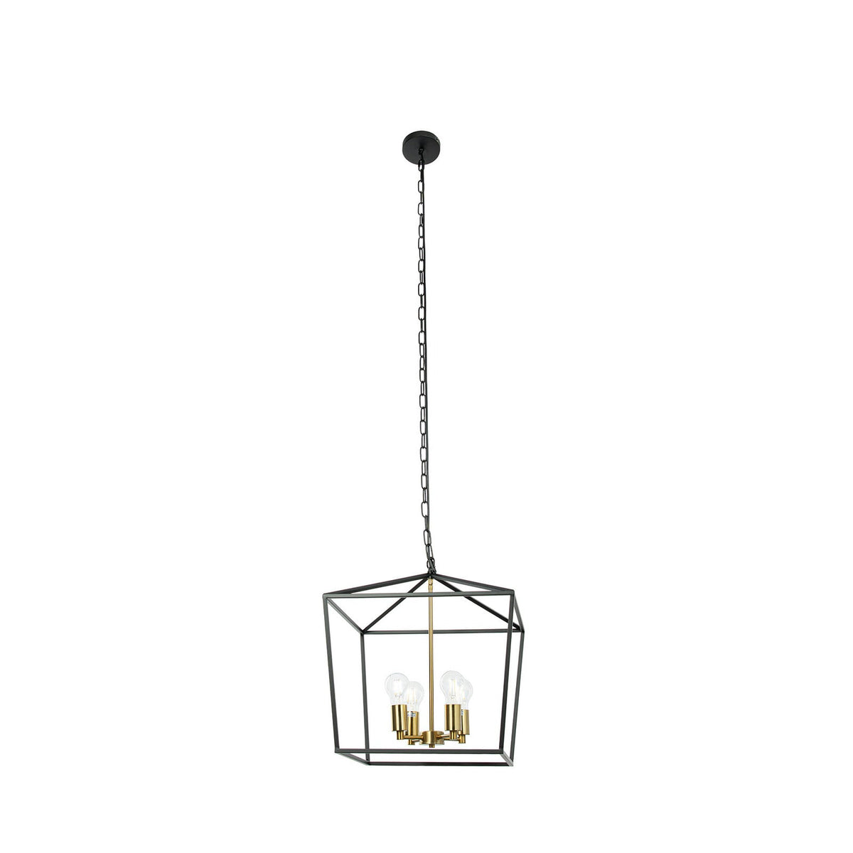 Lucande Henry pendant light, 4-bulb, black, metal